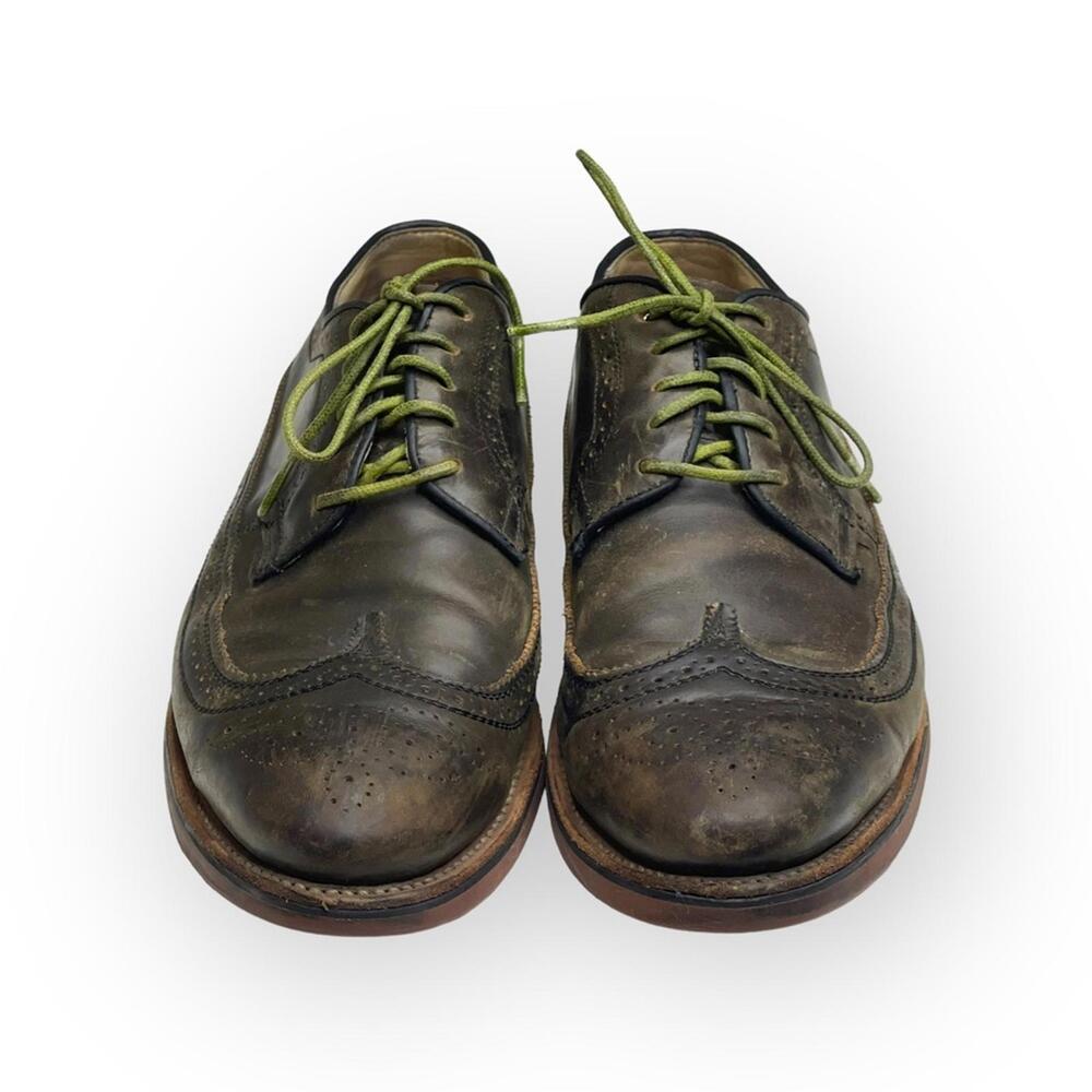 Scoop NYC x Walk Over 𖤐 Oxford Brogues Wingtips 𖤐 Olive Green 𖤐 9.5 𖤐 GQ Mag - Picture 8 of 16